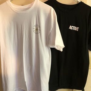 Two ACTIVE RIDE SHOP shirts